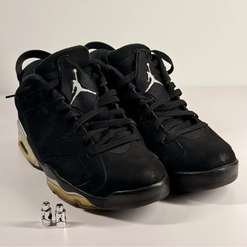 Air Jordan 6 Low Chrome Black Metallic Silver Men's Size 12 - 304401-003 - Picture 8 of 12